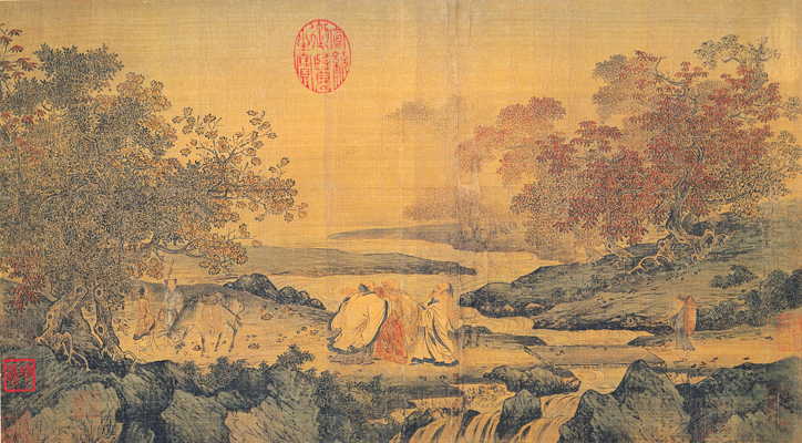 Three laughing men by the Tiger stream. Song Dynasty painting illustrating that "Confucianism, Taoism, and Buddhism are one". Source: Wiki Commons