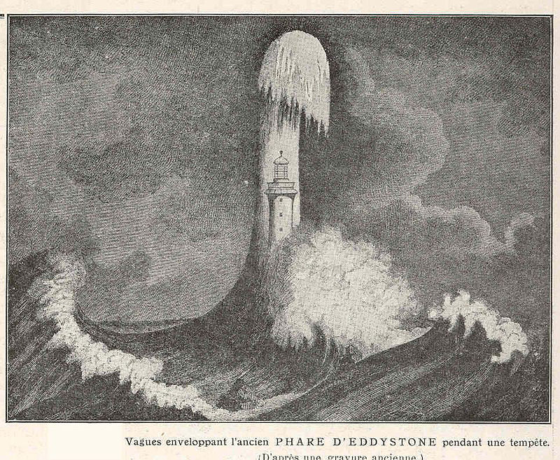 1913 painting of Eddystone Lighthouse in England. Photo Credit: Wiki Commons